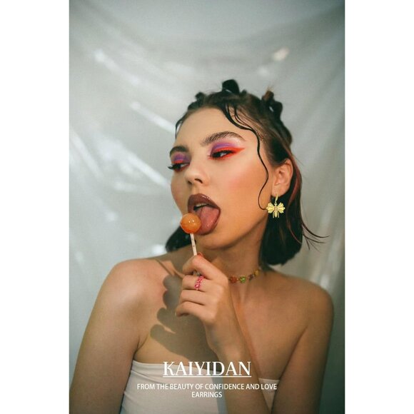 Gold Bee Shaped Boho Dangle Statement Vintage Cute Long Earring for Women - Picture 3 of 9